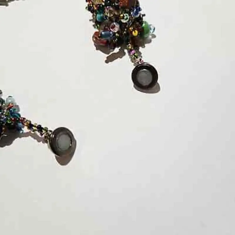 Chunky Glass‎ Bead Statement Necklace Magnetic Ball Clasp Multicolor